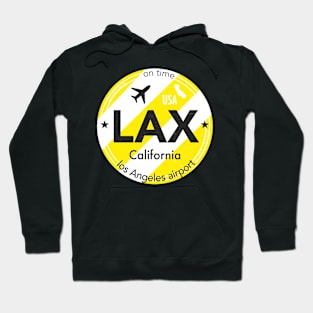 LAX round sticker yellow Hoodie